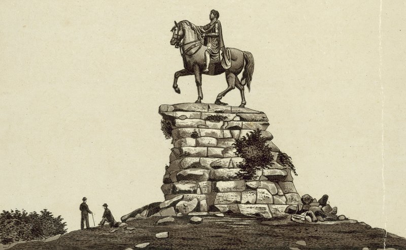 Estatua de Jorge III, Windsor (litografía) de English School