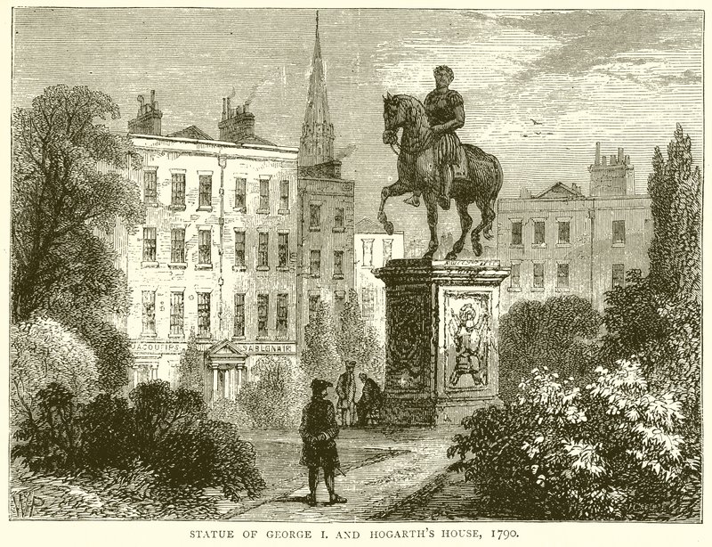 Estatua de Jorge I y casa de Hogarth de English School