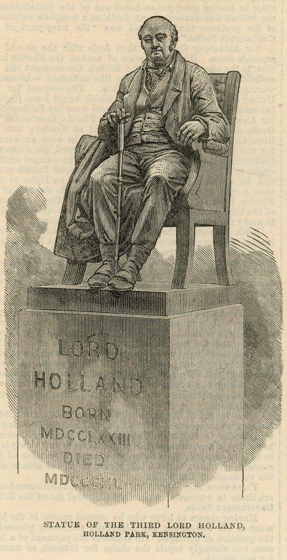 Estatua del tercer Lord Holland en Holland Park, Kensington de English School