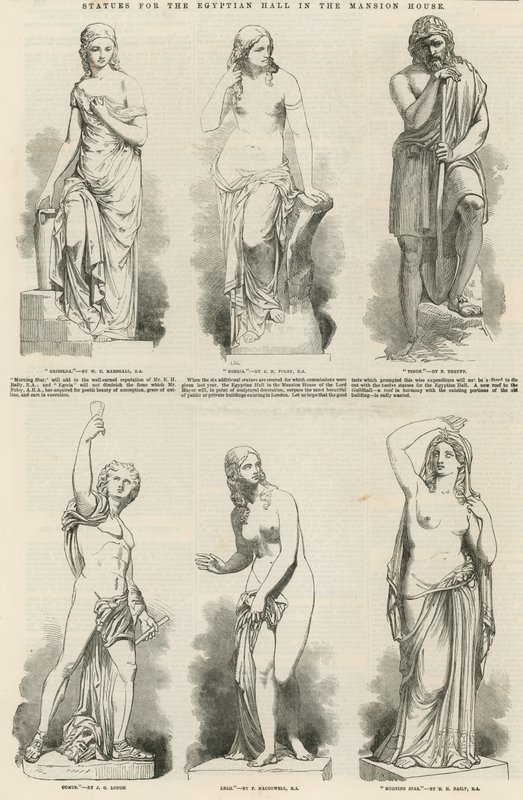 Estatuas para el Salón Egipcio en la Mansion House de English School