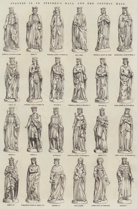 Estatuas en el Salón de San Esteban y el Salón Central de English School