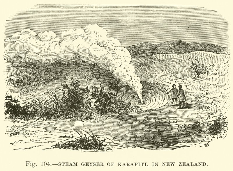 Géiser de vapor de Karapiti, en Nueva Zelanda de English School