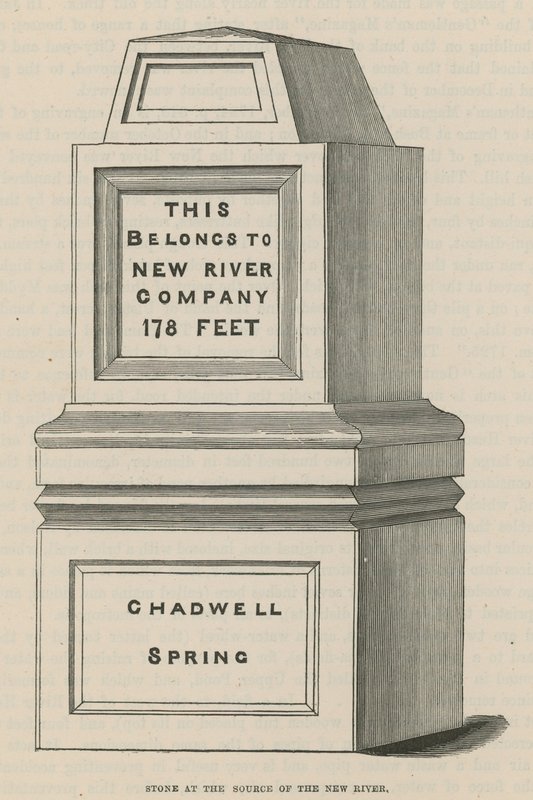 Piedra en la fuente del Nuevo Río, Chadwell Spring de English School