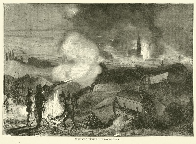 Estrasburgo durante el bombardeo, septiembre 1870 de English School