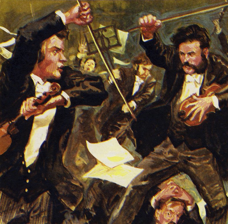 Strauss conoció a otros tres violinistas, pero se pelearon en un concierto de English School