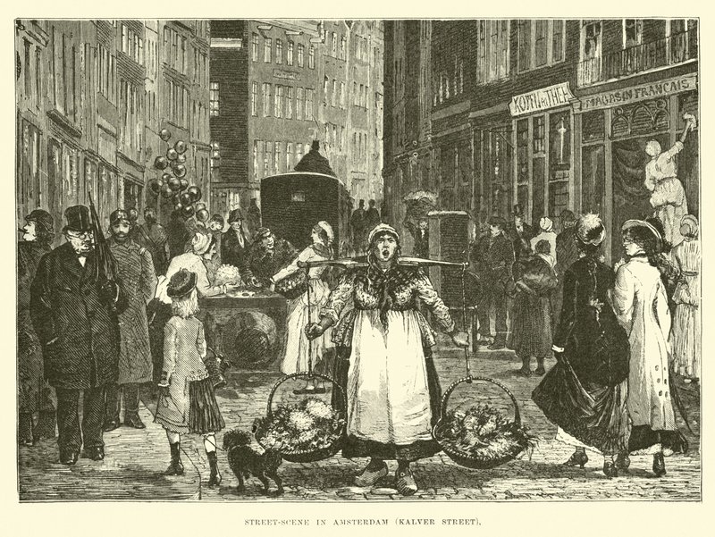 Escena callejera en Ámsterdam, calle Kalver de English School
