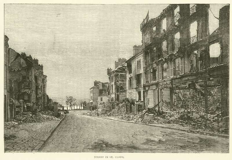 Calle en St Cloud, noviembre 1870 de English School