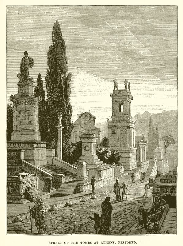 Calle de las Tumbas en Atenas, restaurada de English School
