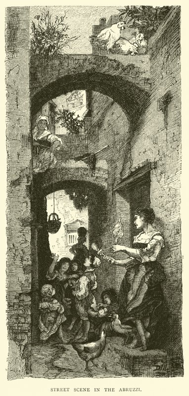 Escena callejera en los Abruzos de English School