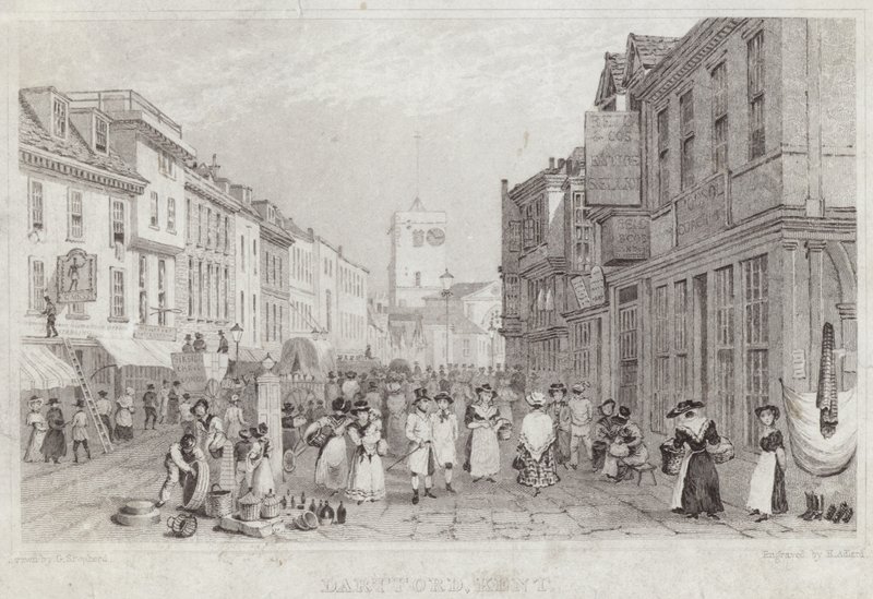 Escena de calle de Dartford en Kent de English School
