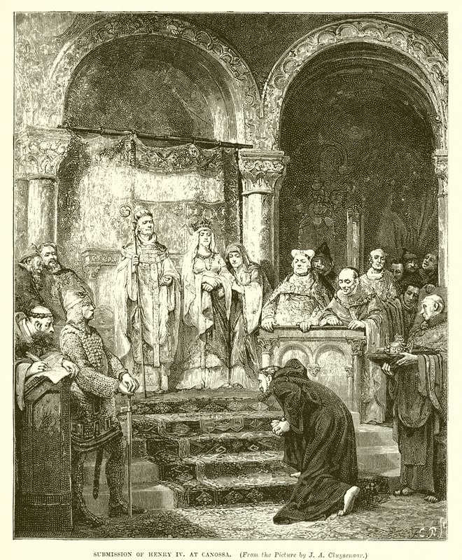 Sumisión de Enrique IV en Canossa de English School