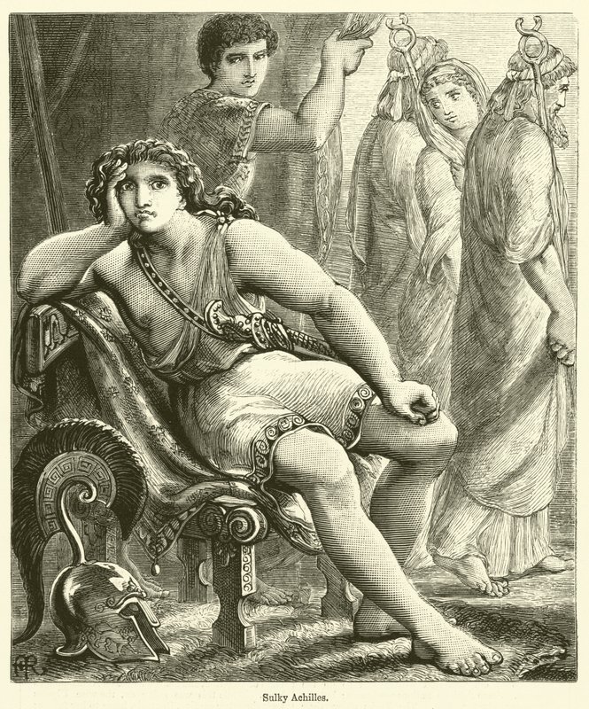 Sulky Achilles (grabado) de English School