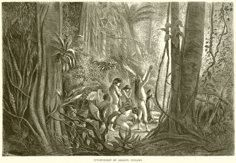 Adoración al sol de los indios amazónicos de English School