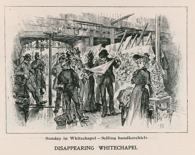 Domingo en Whitechapel - vendiendo pañuelos de English School