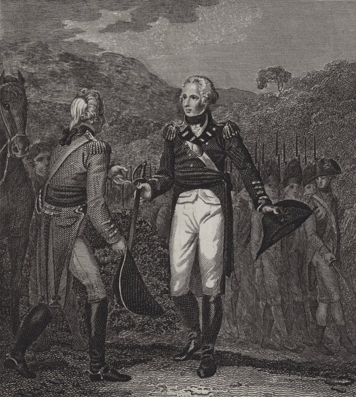Rendición del ejército del General Burgoyne en Saratoga, 1777 de English School