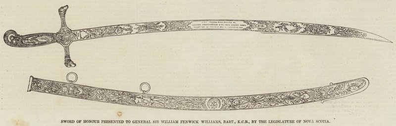 Espada de Honor presentada al General Sir William Fenwick Williams, Baronet, KCB, por la Legislatura de Nueva Escocia de English School