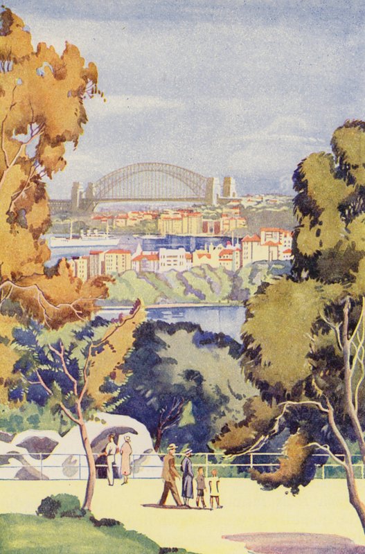 Puente de Sydney (litografía en color) de English School
