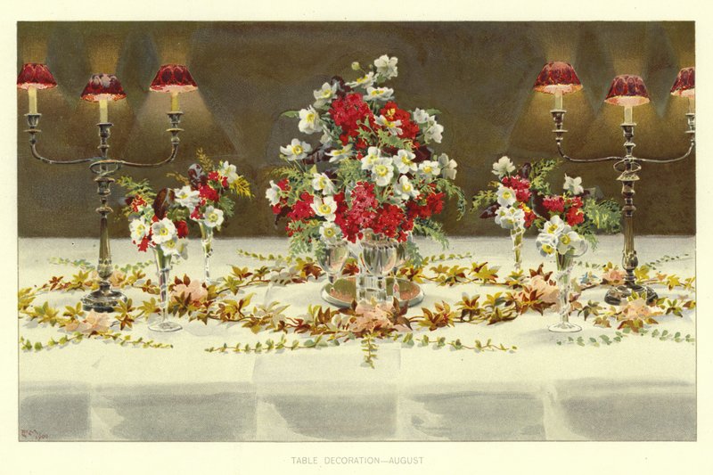 Decoración de mesa, agosto de English School