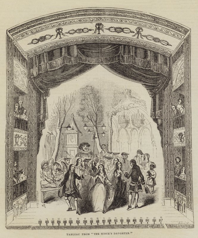 Cuadro de "La hija del avaro" (grabado) de English School