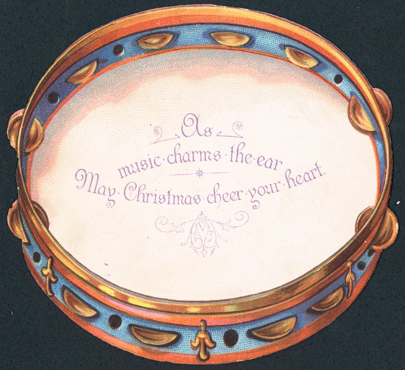 Pandereta, tarjeta de Navidad de English School