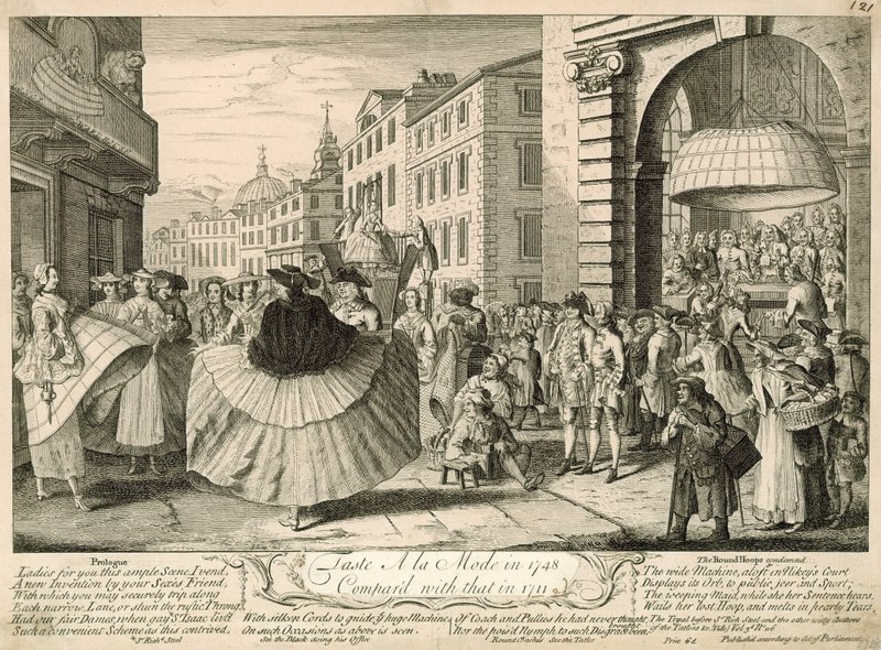 Gusto a la moda en 1748 comparado con el de 1711 de English School