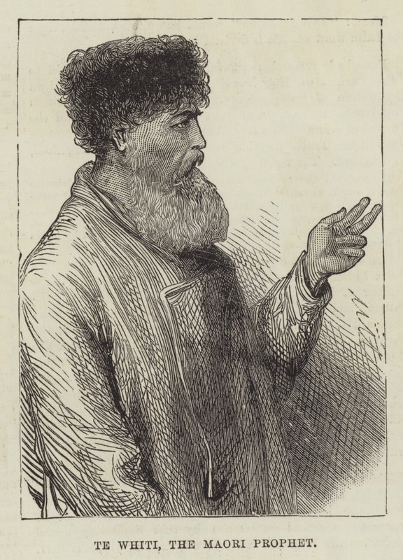 Te Whiti, el Profeta Maori (grabado) de English School