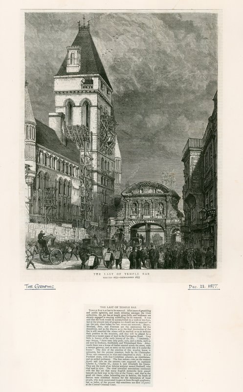 Temple Bar, Londres. Demolición, 1877 de English School
