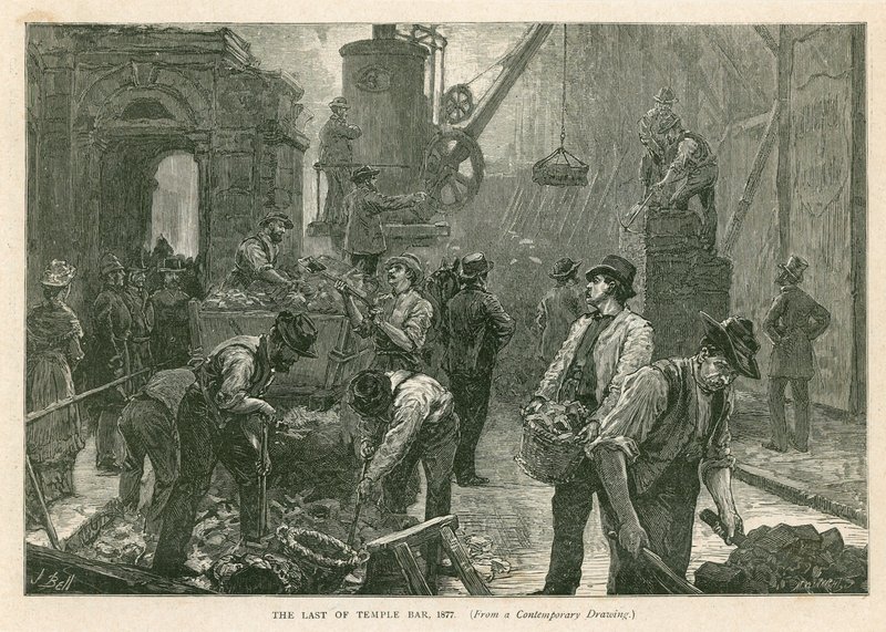 Temple Bar, Londres, Demolición, 1877 de English School