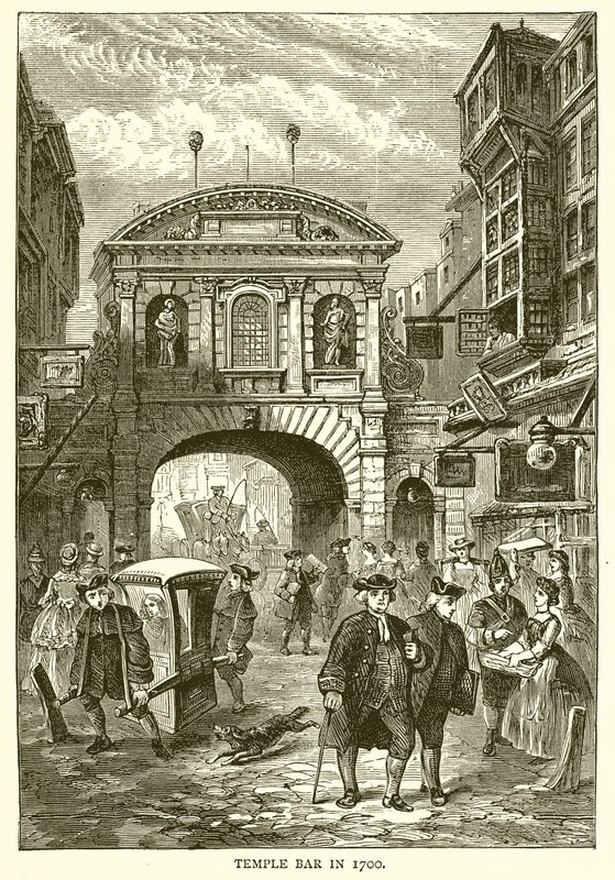 Temple Bar en 1700 de English School