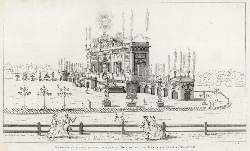 Templo en honor a la Paz de Aquisgrán 1749 de English School