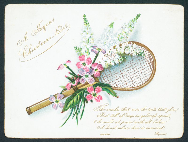 Raqueta de tenis y flores de English School