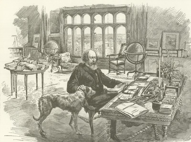Tennyson en su biblioteca de English School