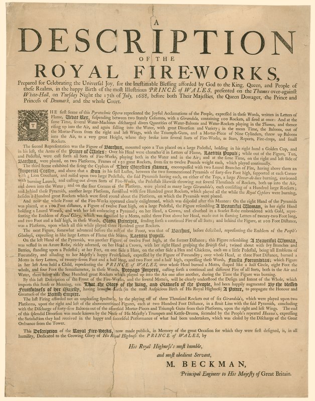 Acción de gracias por el nacimiento de James Edward, el Viejo Pretendiente, nacido el 10 de junio de 1688 de English School