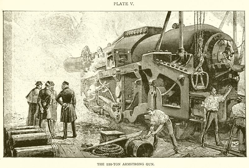 El cañón Armstrong de 110 toneladas de English School