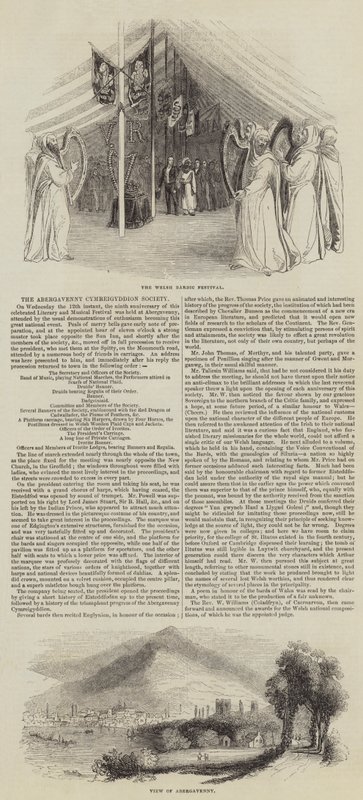La Sociedad Cymreigyddion de Abergavenny (grabado) de English School
