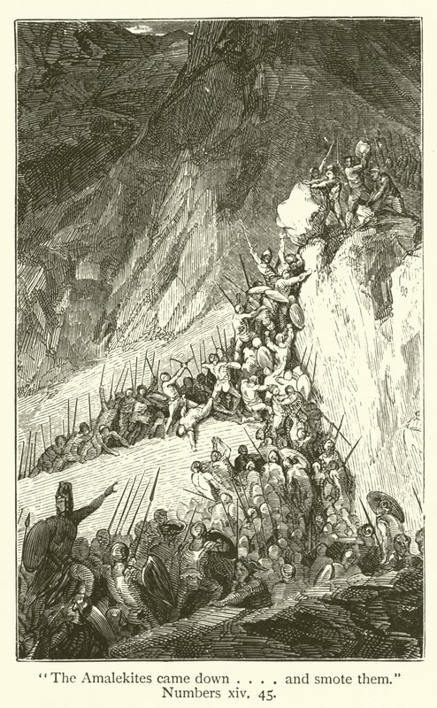 "Los amalecitas descendieron... y los hirieron", Números, xiv, 45 de English School