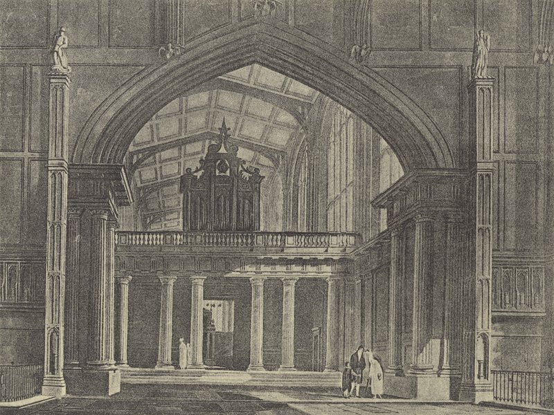 La antecapilla, 1816 (grabado) de English School