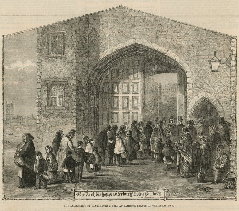 La limosna del Arzobispo de Canterbury en el Palacio de Lambeth el día de Navidad de English School