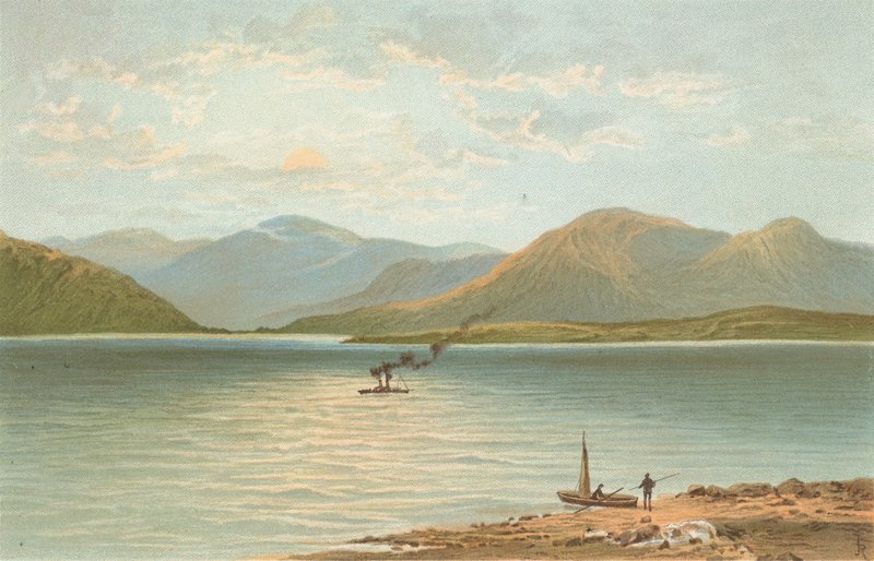 Las montañas de Ardgower desde Ballachulish de English School