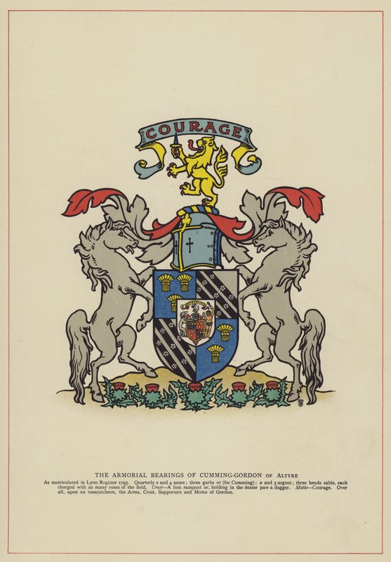 Los escudos de armas de Cumming-Gordon de Altyre de English School