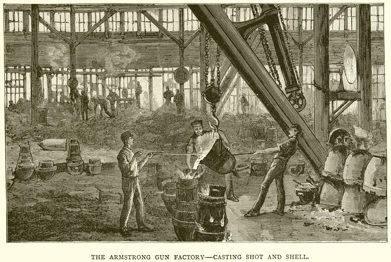 La fábrica de armas Armstrong, fundición de balas y proyectiles de English School