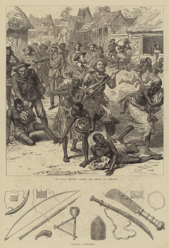 La guerra Ashantee (grabado) de English School