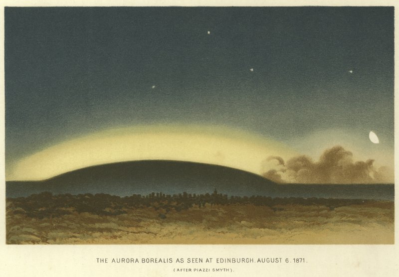 La Aurora Boreal vista en Edimburgo, 6 de agosto de 1871 de English School