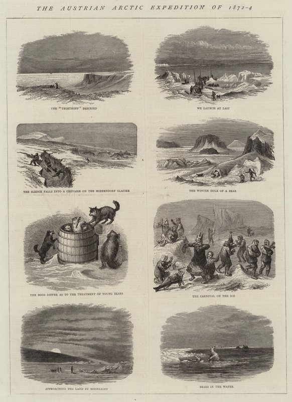 La Expedición Ártica Austriaca de 1872-4 (grabado) de English School
