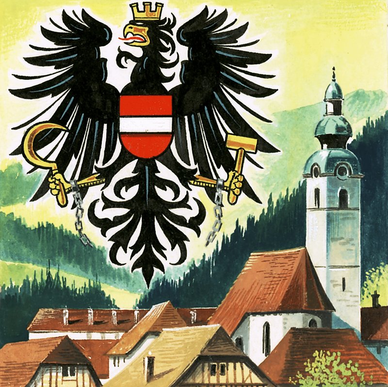 El águila austriaca, emblema de Austria de English School