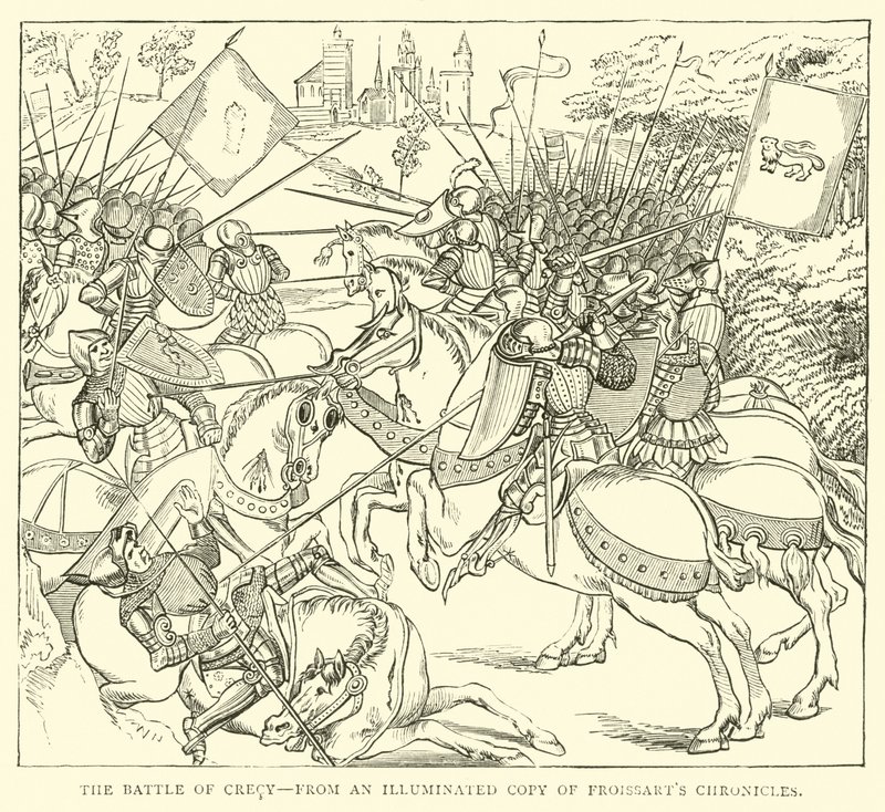 La Batalla de Crécy, de una copia iluminada de las Crónicas de Froissart de English School
