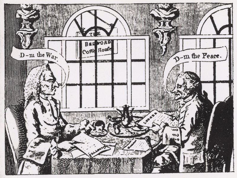 The Bedford Coffee House, Covent Garden, a mediados del siglo XVIII de English School