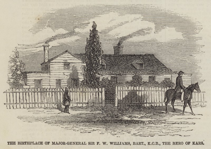 El lugar de nacimiento del Mayor General Sir F W Williams, Baronet, KCB, el Héroe de Kars de English School