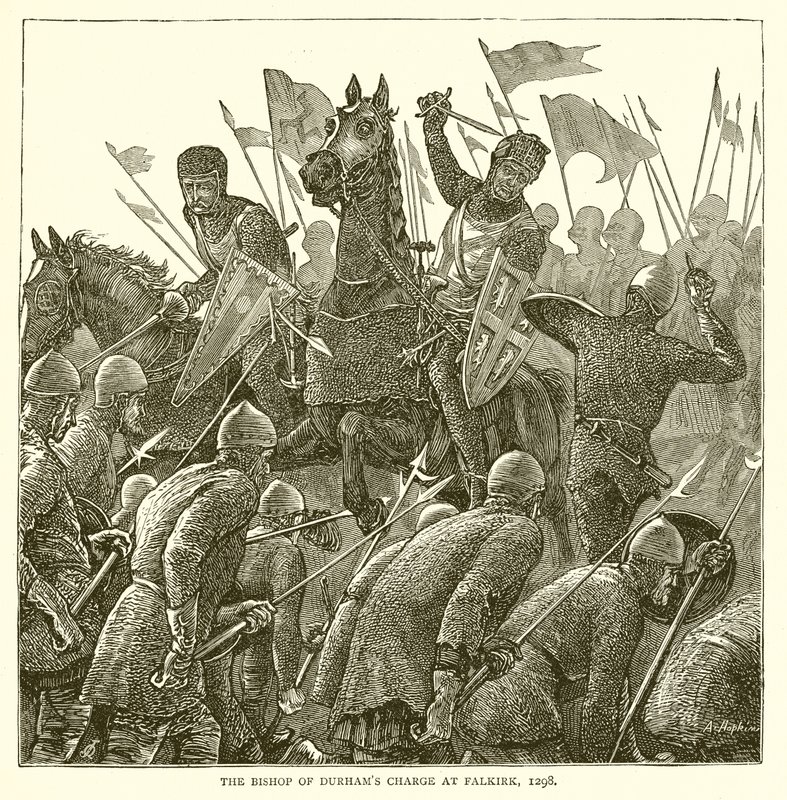 La carga del Obispo de Durham en Falkirk, 1298 de English School