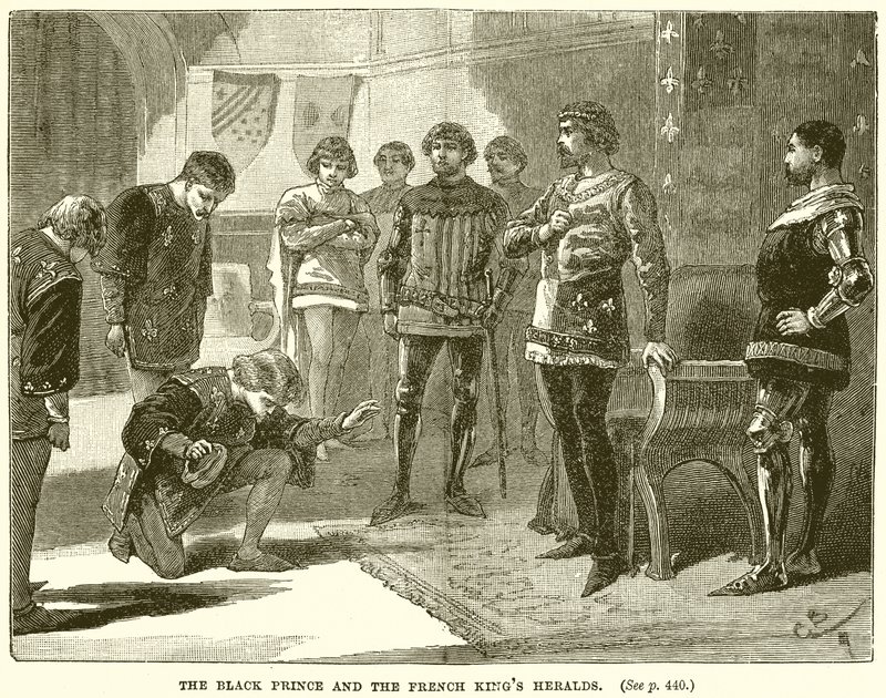 El Príncipe Negro y los heraldos del Rey de Francia de English School